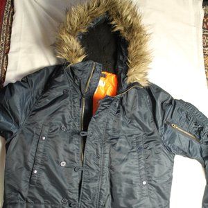 l.o.g.g. jacket orange and dark blue